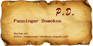 Passinger Domokos névjegykártya